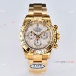 CLEAN Factory Copy Rolex Daytona 904L Yellow Gold MOP Dial 4130 Men Watch